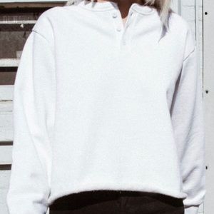 Brandy Melville white Allie fleece top